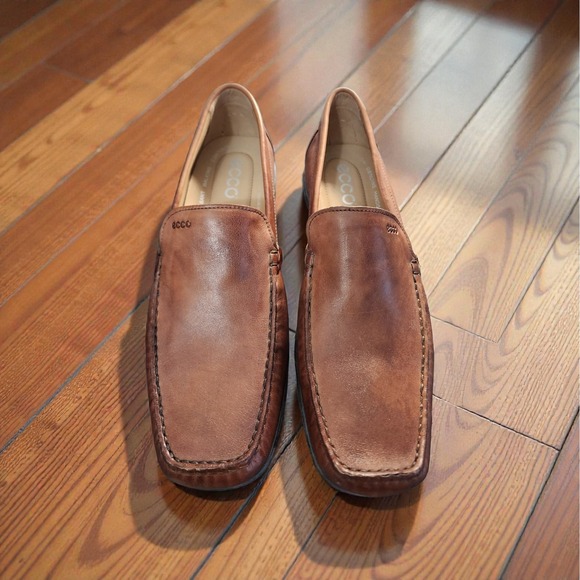 Ecco - Leather Loafers Slip on Driving Moccasin, Brown US 11-11.5 Mens main image 5